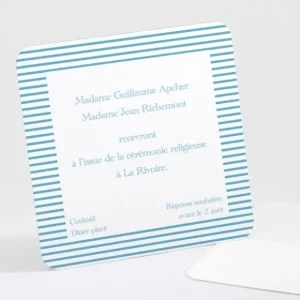 Carton d'invitation mariage Jolie mariniere*Faire-part Elégant Clearance