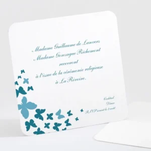 Carton d'invitation mariage Coeur de papillons*Faire-part Elégant Fashion