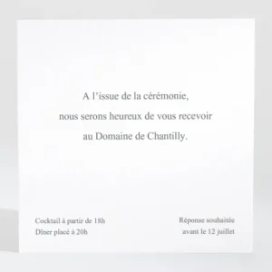 Carton d'invitation mariage Cliche*Faire-part Elégant Hot