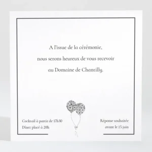 Carton d'invitation mariage Envolee*Faire-part Elégant New
