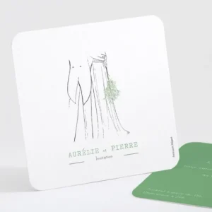 Carton d'invitation mariage Lille*Faire-part Elégant Sale