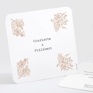 Carton d'invitation mariage Bordeaux*Faire-part Elégant Sale