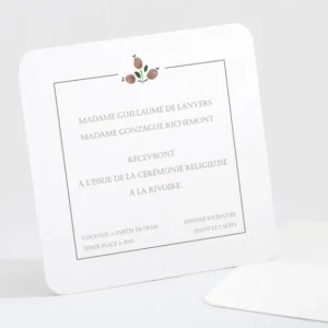 Carton d'invitation mariage Liberty framboises*Faire-part Elégant New
