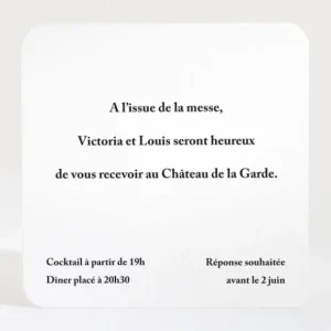 Carton d'invitation mariage Eightees*Faire-part Elégant Best