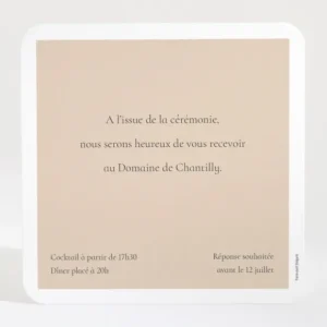 Carton d'invitation mariage Bel amour*Faire-part Elégant Sale