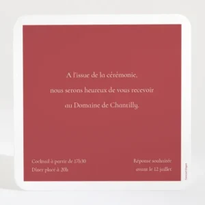 Carton d'invitation mariage Eternite*Faire-part Elégant Online