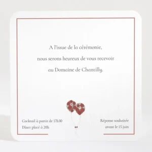 Carton d'invitation mariage Envolee*Faire-part Elégant New