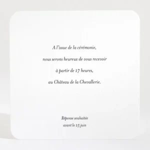 Carton d'invitation mariage Vendee*Faire-part Elégant Fashion
