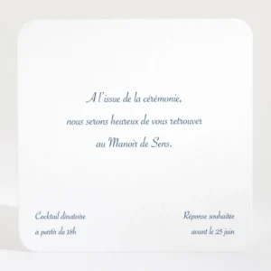 Carton d'invitation mariage Normandie*Faire-part Elégant Fashion