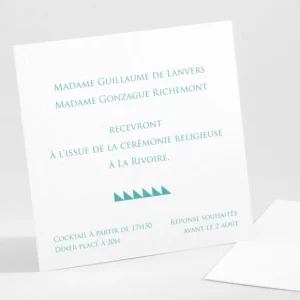 Carton d'invitation mariage Triangles chics*Faire-part Elégant Discount