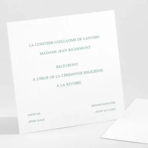 Carton d'invitation mariage Tradi triptyque couleur*Faire-part Elégant Online