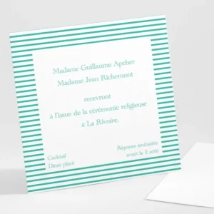 Carton d'invitation mariage Jolie mariniere*Faire-part Elégant Clearance