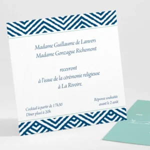 Carton d'invitation mariage Pattern montagneux*Faire-part Elégant Best