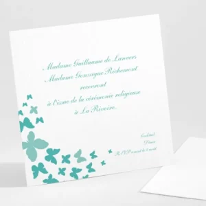 Carton d'invitation mariage Coeur de papillons*Faire-part Elégant Fashion