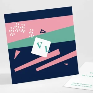 Carton d'invitation mariage Eightees*Faire-part Elégant Best