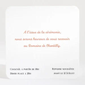 Carton d'invitation mariage Tendre Floraison*Faire-part Elégant Discount