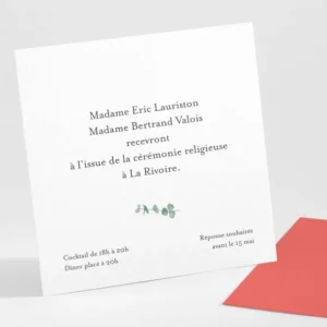 Carton d'invitation mariage Eucalyptus*Faire-part Elégant Online
