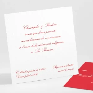 Carton d'invitation mariage Chic & sobre*Faire-part Elégant Outlet