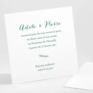 Carton d'invitation mariage Jolie fleur*Faire-part Elégant New