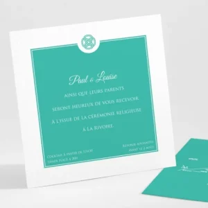Carton d'invitation mariage Uni & chic*Faire-part Elégant New