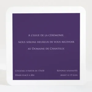 Carton d'invitation mariage Symphonie*Faire-part Elégant New