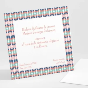 Carton d'invitation mariage Geometrique*Faire-part Elégant Outlet