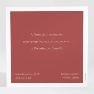Carton d'invitation mariage Bel amour*Faire-part Elégant Sale