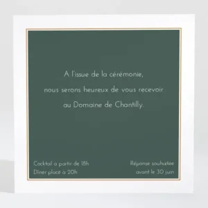 Carton d'invitation mariage Herbier*Faire-part Elégant Outlet