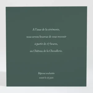 Carton d'invitation mariage Vendee*Faire-part Elégant Fashion