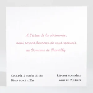 Carton d'invitation mariage Tendre Floraison*Faire-part Elégant Discount