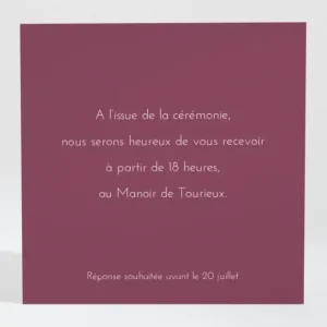 Carton d'invitation mariage Garden party*Faire-part Elégant Best