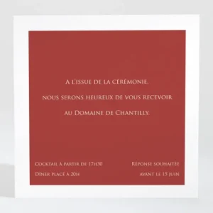 Carton d'invitation mariage Symphonie*Faire-part Elégant New