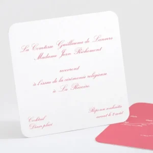 Carton d'invitation mariage Traditionnel couleur*Faire-part Elégant Best