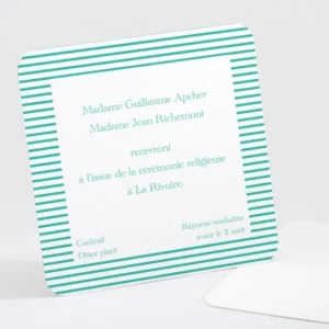 Carton d'invitation mariage Jolie mariniere*Faire-part Elégant Clearance