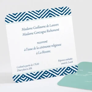 Carton d'invitation mariage Pattern montagneux*Faire-part Elégant Best