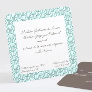Carton d'invitation mariage Pattern tendance vague*Faire-part Elégant Fashion