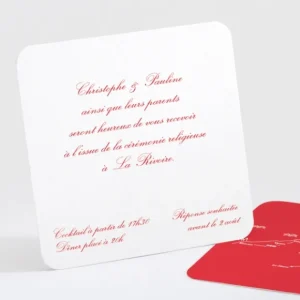 Carton d'invitation mariage Chic & sobre*Faire-part Elégant Outlet