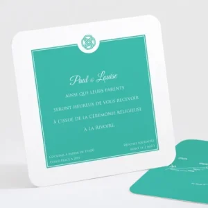 Carton d'invitation mariage Uni & chic*Faire-part Elégant New