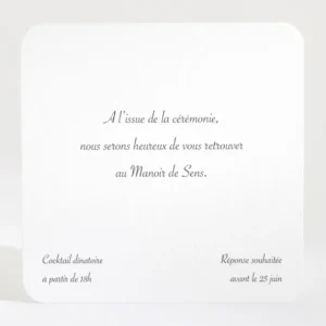 Carton d'invitation mariage Normandie*Faire-part Elégant Fashion