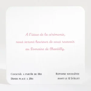 Carton d'invitation mariage Tendre Floraison*Faire-part Elégant Discount