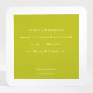 Carton d'invitation mariage Promesse fleurie*Faire-part Elégant Clearance