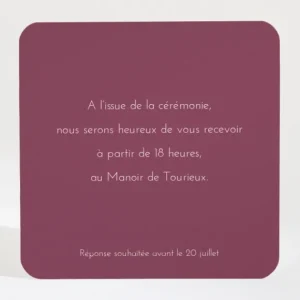 Carton d'invitation mariage Garden party*Faire-part Elégant Best