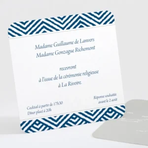 Carton d'invitation mariage Pattern montagneux*Faire-part Elégant Best
