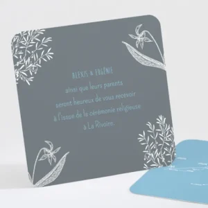 Carton d'invitation mariage Feuillage chic*Faire-part Elégant Sale