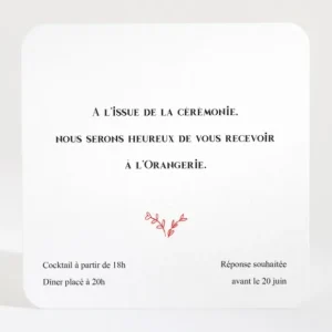 Carton d'invitation mariage Un mariage a Versailles*Faire-part Elégant New