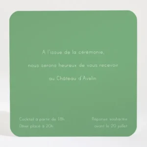 Carton d'invitation mariage Lille*Faire-part Elégant Sale