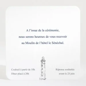 Carton d'invitation mariage Ile de Re*Faire-part Elégant Clearance