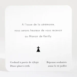 Carton d'invitation mariage Bretagne*Faire-part Elégant Fashion