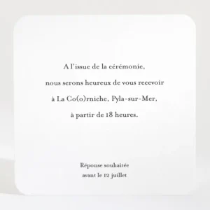 Carton d'invitation mariage Bordeaux*Faire-part Elégant Sale