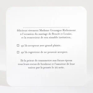 Carton d'invitation mariage Couronne eucalyptus*Faire-part Elégant Outlet